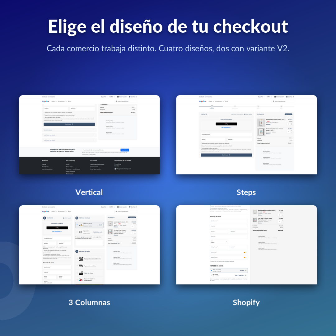 Elige el diseño de tu checkout