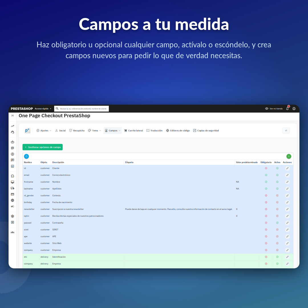 Campos a tu medida