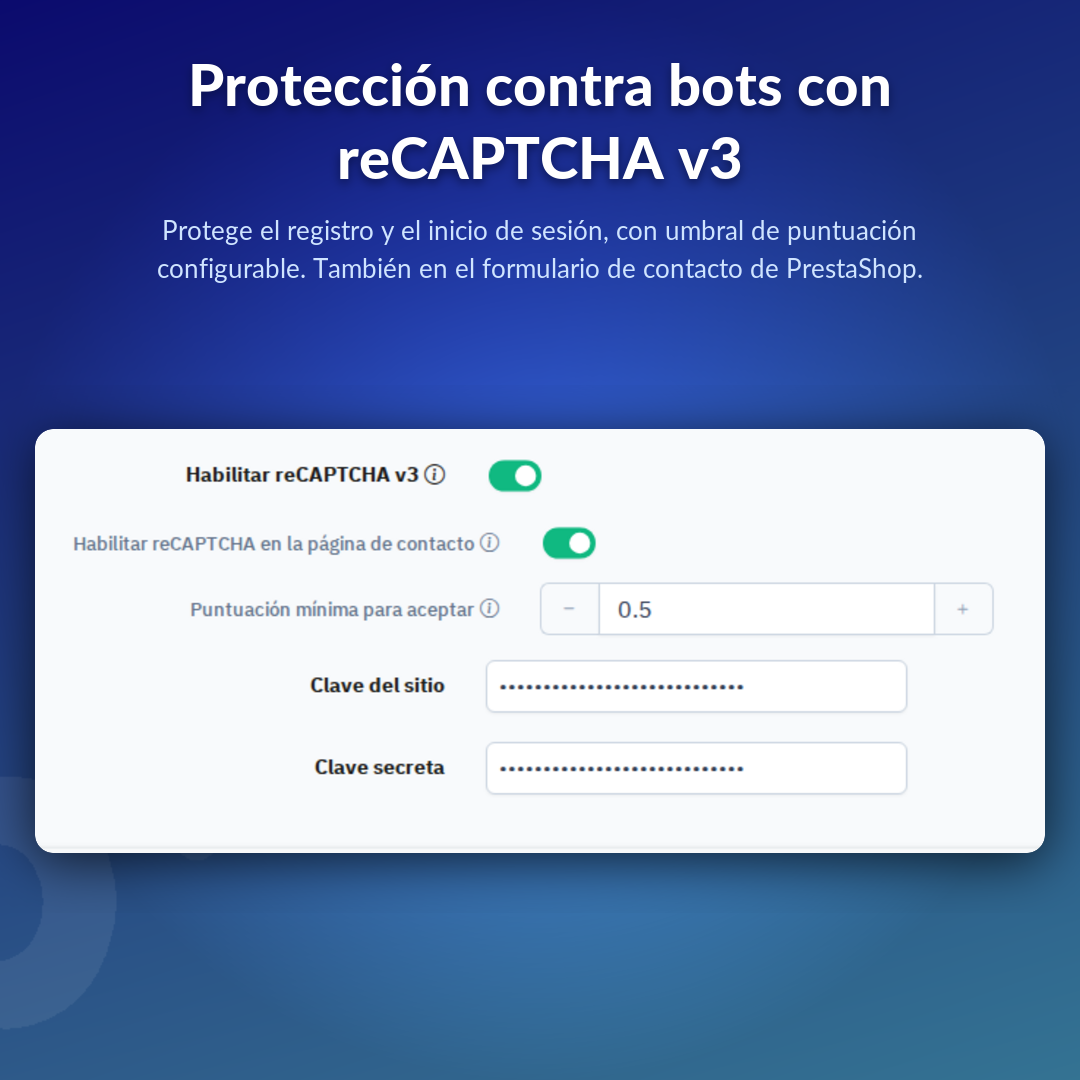 Protección contra bots con reCAPTCHA v3