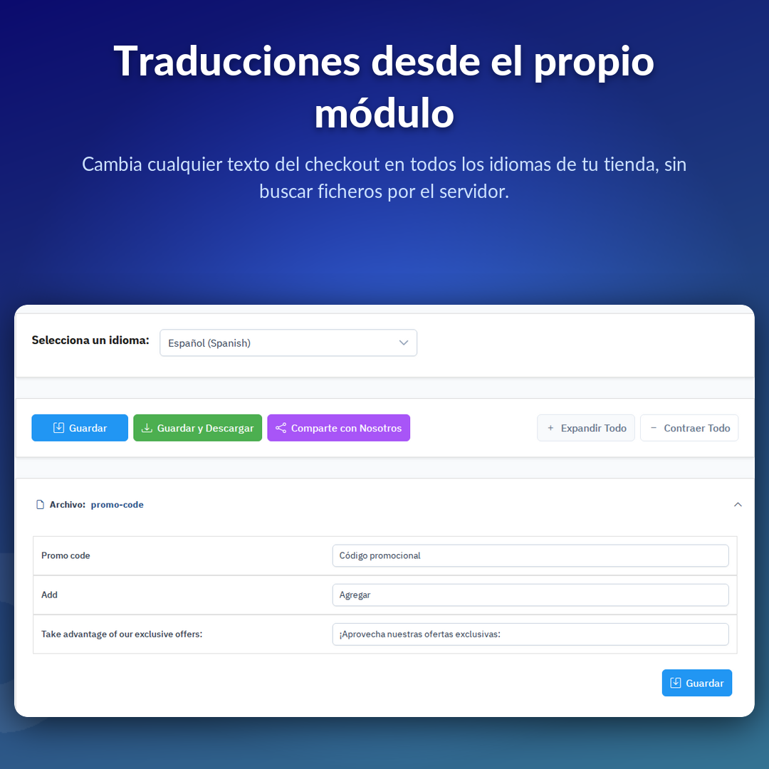 Traducciones desde el propio módulo